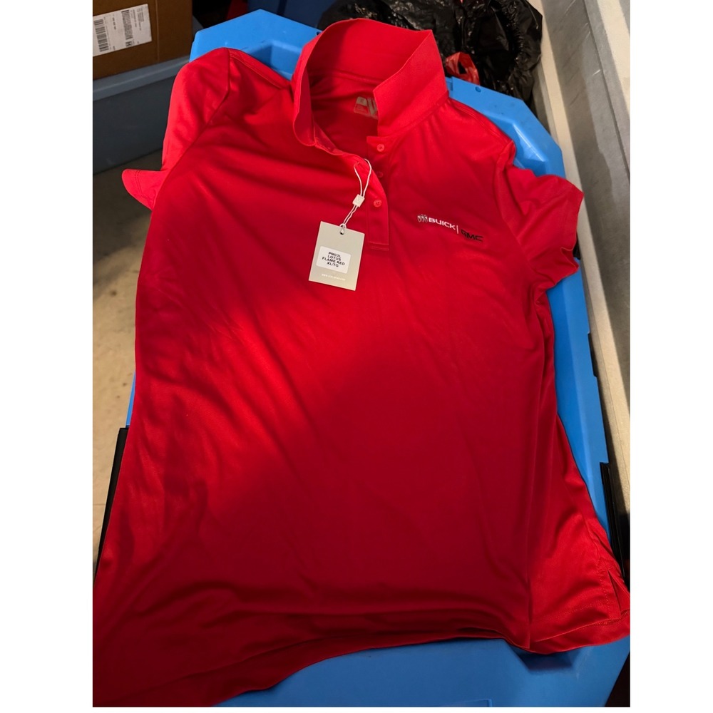 Levelwear‎ Buick GMC Lotus Polo Shirt Womens XL Flame Red Short Sleeve Golf Top